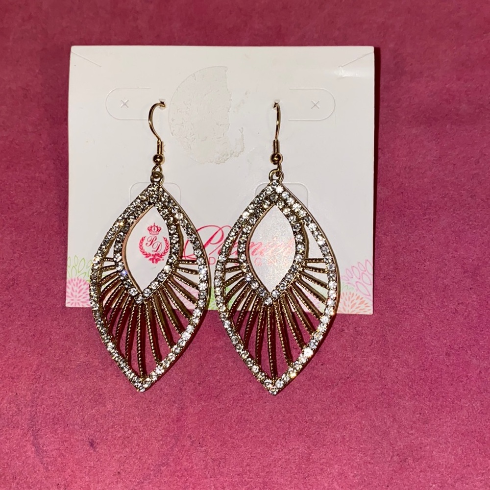Crystal and gold earrings